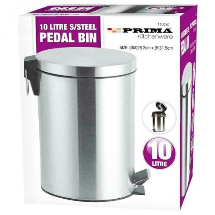 Prima Stainless Steel Pedal Bin 10L