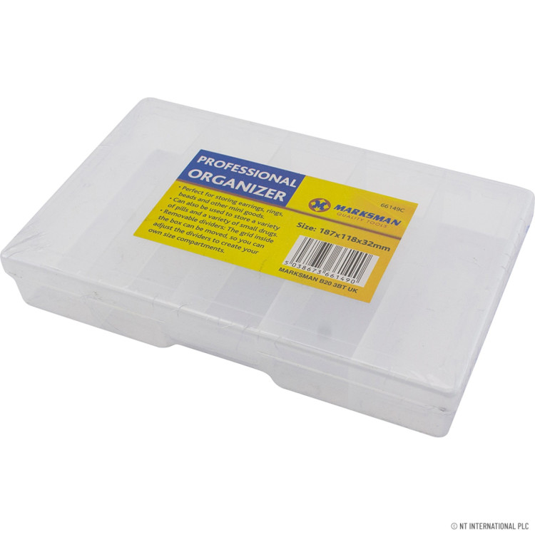  Clear Plastic Organiser Box - Medium