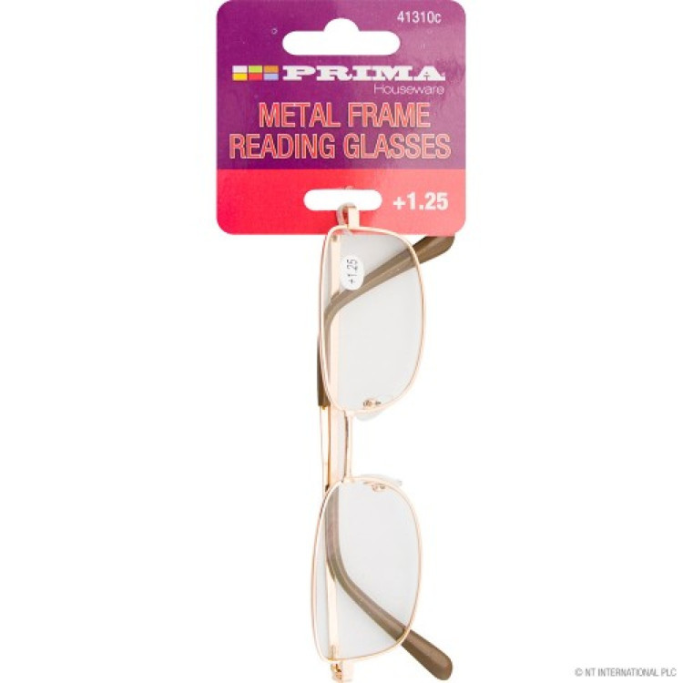Prima +1.25 Reading Glasses - Metal Frame