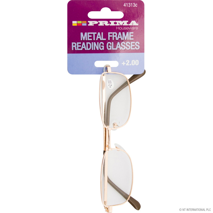 Prima  +2.00 Reading Glasses - Metal Frame