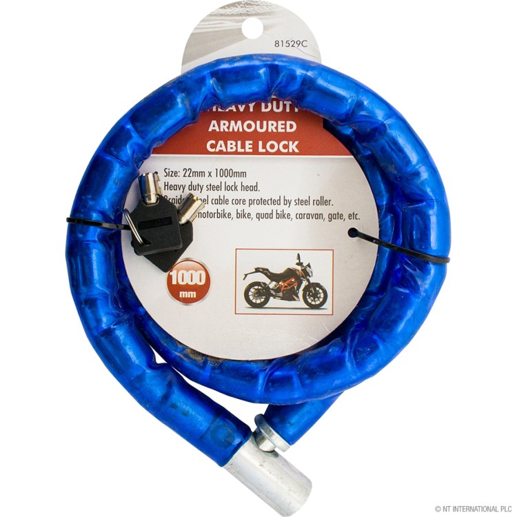 Roadster 1.0 m Armoured Cable Lock 22mm
