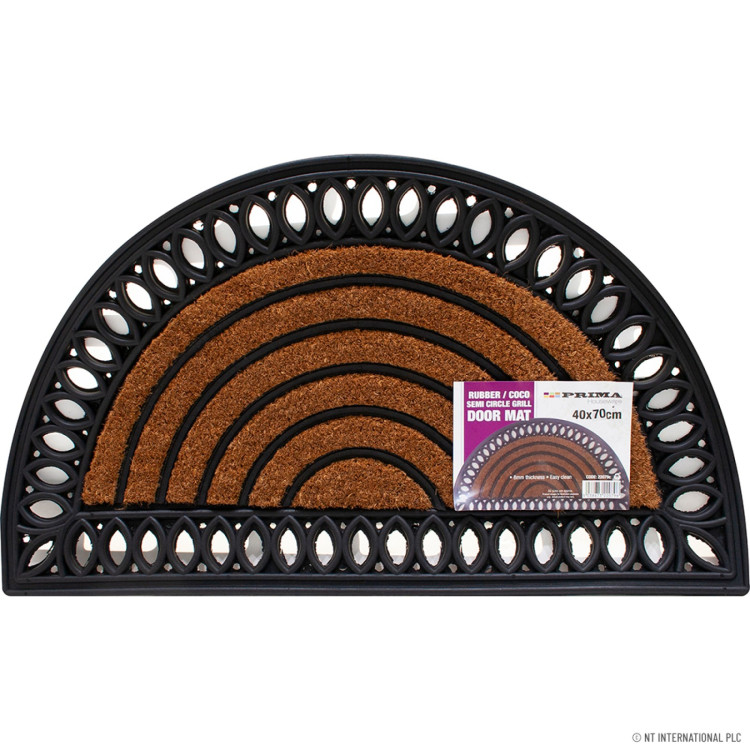 Rubber Coco Grill Door Mat - Half Moon