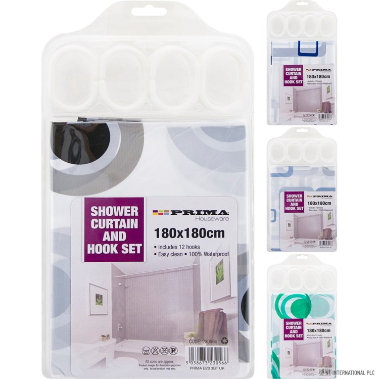 Prima Shower Curtain 180 X 180Cm - Printed