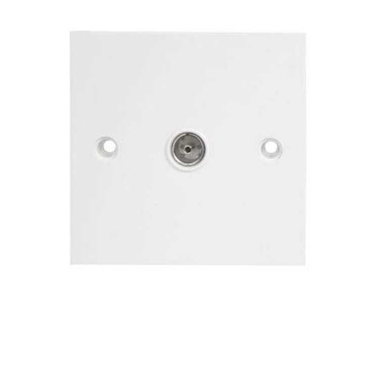 Dencon Single Flush Coax TV Socket White