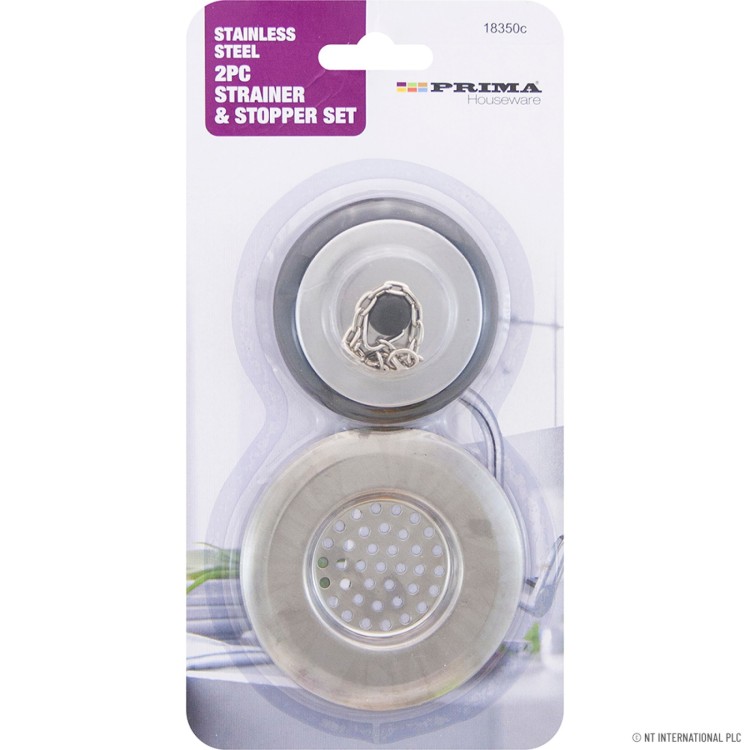  Prima 2pc Sink Strainer & Rubber Stopper