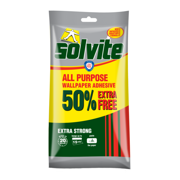 Solvite All Purpose Wallpaper Adhesive 10 Roll Plus 50%