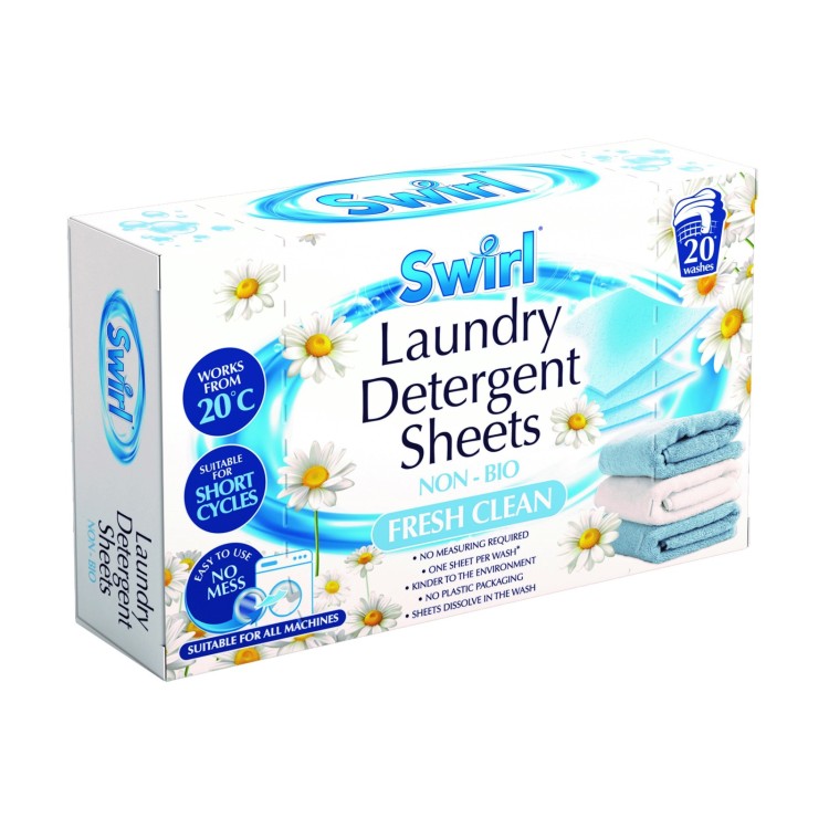 Swirl Laundry Detergent Sheets Fresh and Clean 20 Pack
