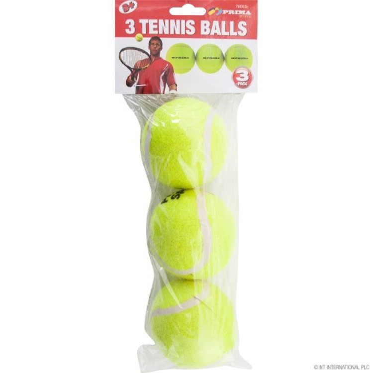  Prima 3pc Tennis Balls - Poly Header Bag