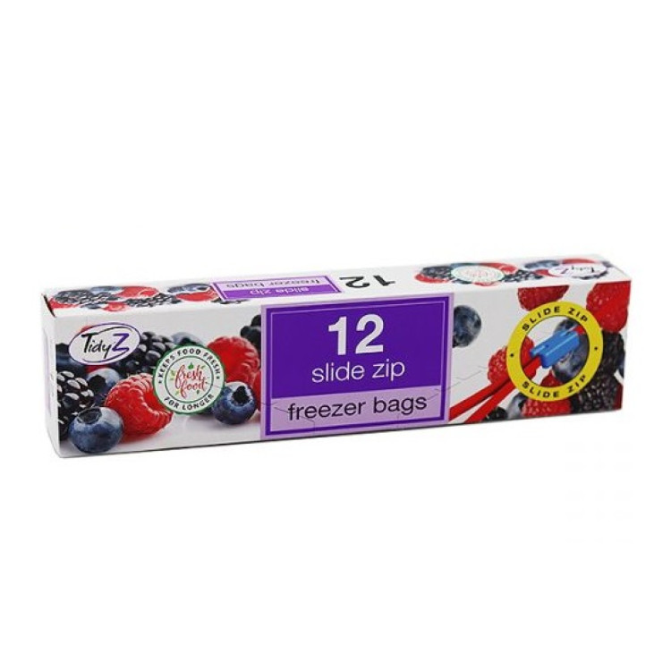 Tidyz 12 Freezer Bags Slide Zip