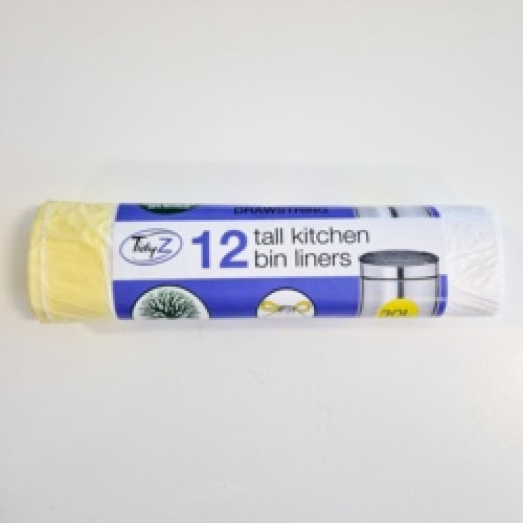 Tidyz 12 White Bin Liners D/S 30L