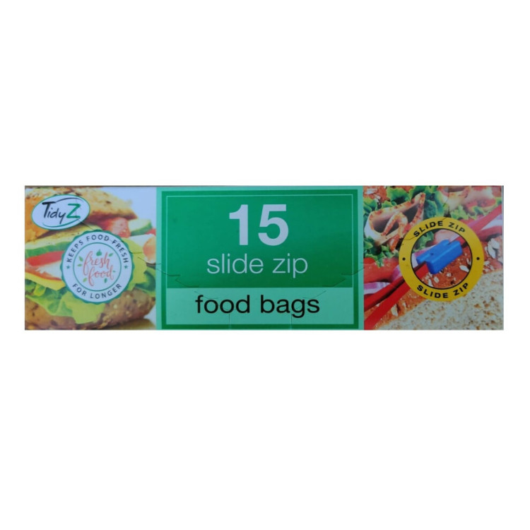 Tidyz 15 Food Bags Slide Zip