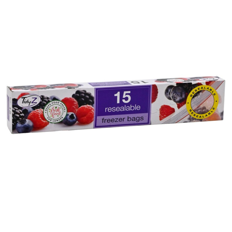 Tidyz 15 Freezer Bags Resealable
