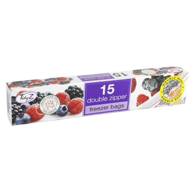 Tidyz 15 Freezer Double Zipper Bags