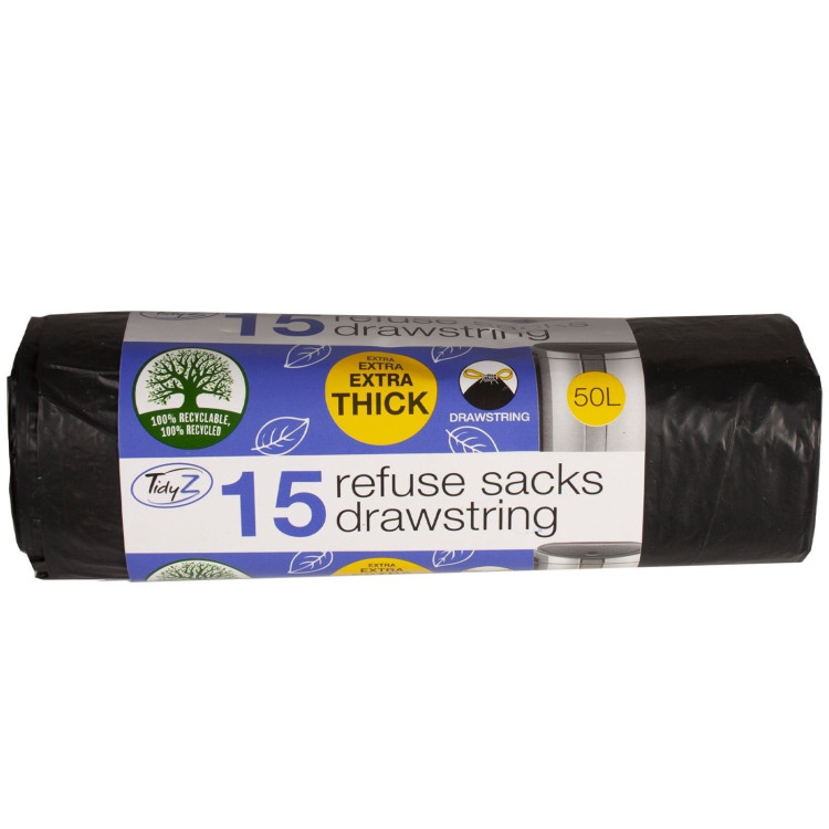 Tidyz 15 Refuse Drawstrings 70L - Premium