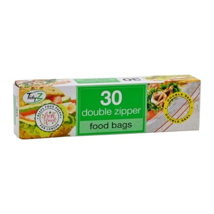 Tidyz 30 Food Double Zipper Bags