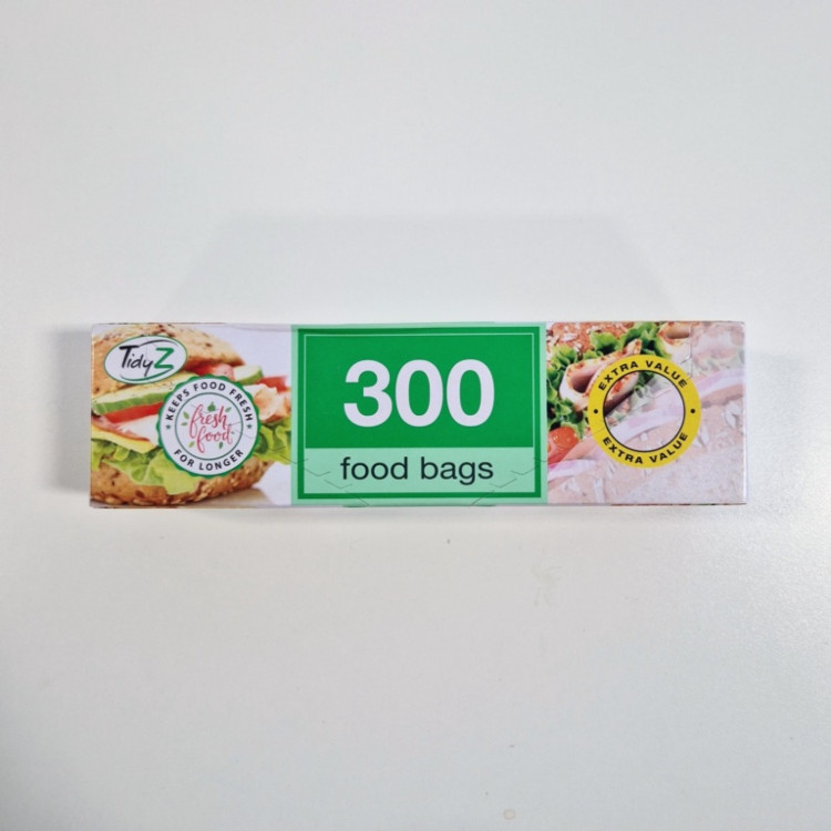 Tidyz 300 Food Bags (Roll In Dispenser Box)