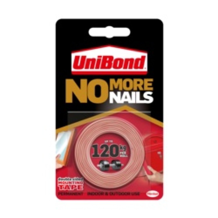 UniBond No More Nails On A Roll Double Sided Permanent Ultra Strong 19mm x 1.5m