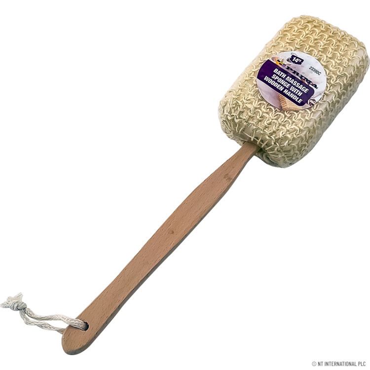 Prima Bath Massage Sponge / Wooden Handle 14