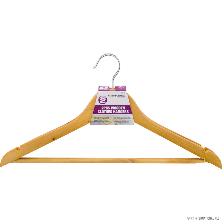 Prima 2pk Wooden Clothes Hanger